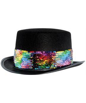 Felt Topper w/Rainbow Sequined Band