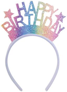 Glittered Happy Birthday Headband