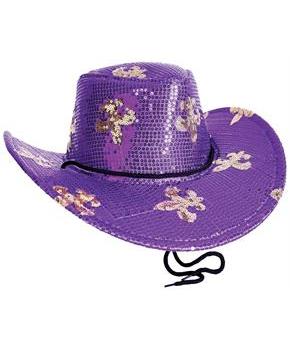 Sequined Mardi Gras Cowboy Hat