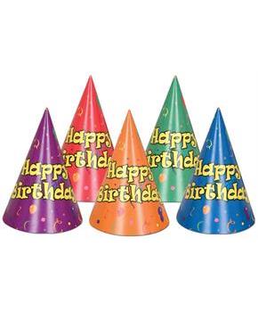 Balloon & Confetti Birthday Cone Hats
