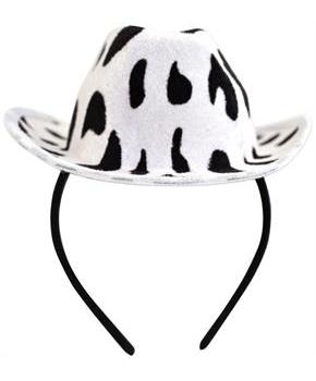 Cow Print Cowboy Hat Headband