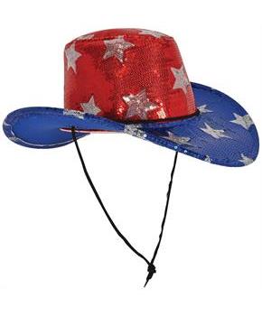 Sequined Patriotic Cowboy Hat