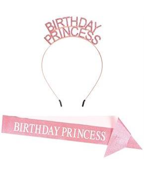 Birthday Princess Hdbnd & Gltrd Sash Set
