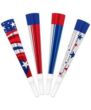 Pkgd Patriotic Foil Horns