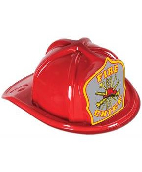 Red Plastic Fire Chief Hat