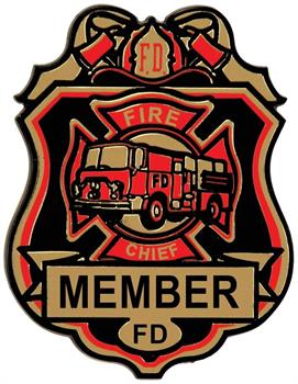 Fire Chief Plastic Badge w/Clip