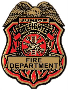Junior Firefighter Plastic Badge w/Clip