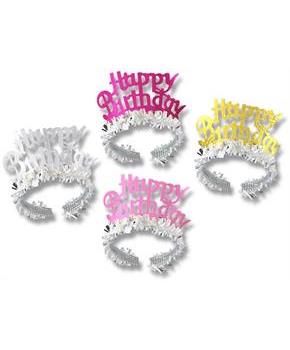 Happy Birthday Tiaras w/Fringe
