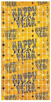 Happy New Year Metallic Square Curtain