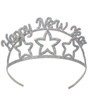 Glittered Metal Happy New Year Tiara