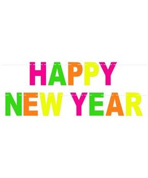 Neon Happy New Year Streamer