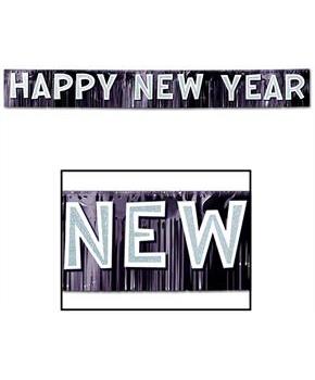 Metallic Happy New Year Banner