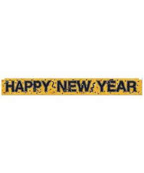 Metallic Happy New Year Fringe Banner