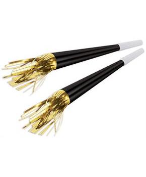 Black Foil Horns w/Gold Tassel