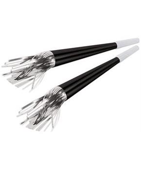Black Foil Horns w/Silver Tassel