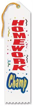 Homework Champ Award Ribbon