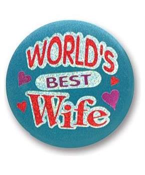World's Best Wife Satin Button
