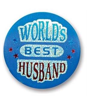 World's Best Husband Satin Button