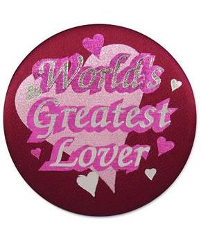 World's Greatest Lover Satin Button