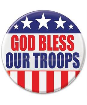 God Bless Our Troops Button