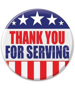 Thank You For Serving Button