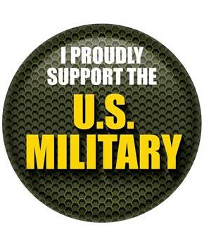 I Proudly Support The US Military Button