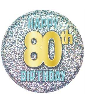 80th Birthday Button