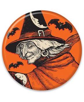 Vintage Halloween Classic Witch Button