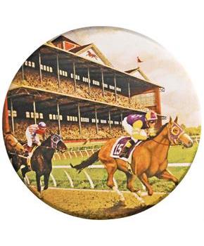 Vintage Horse Racing Button