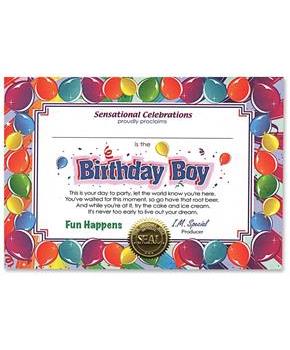 Birthday Boy Certificate