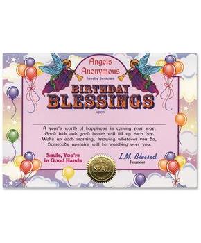 Birthday Blessings Certificate