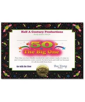 50 Is The Big One Certificate