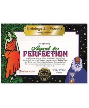 Aged To Perfection Certificate
