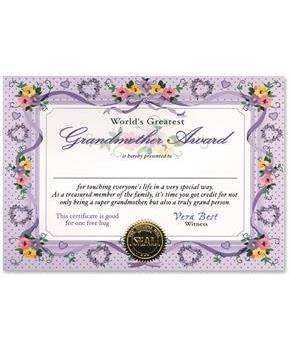 World's Greatest Grandmother Certificate