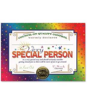Very Special Person Certificate