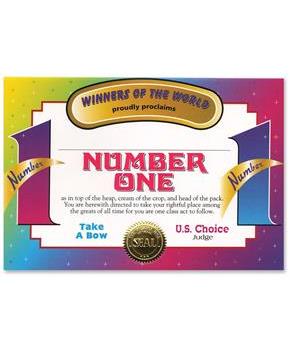 Number One Certificate
