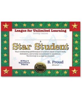 Star Student Certificate