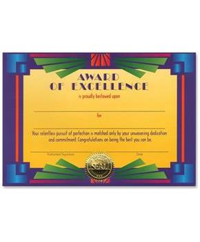 Award Of Excellence Certificate
