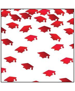 Red Grad Caps Confetti
