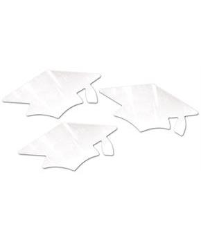 White Metallic Grad Cap Cutouts