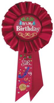 Red It's My Birthday Rosette