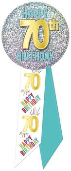 70th Birthday Rosette