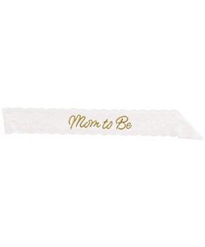 Mom To Be White Lace Sash