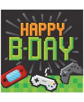Gaming Party Luncheon Happy Birthday Napkin Kit (48), Each