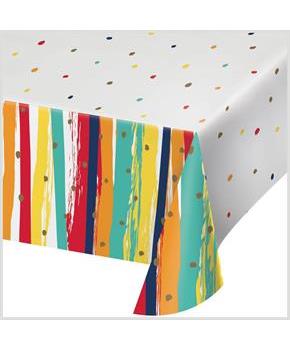 Birthday Stripes Paper Tablecover Kit (3), Each