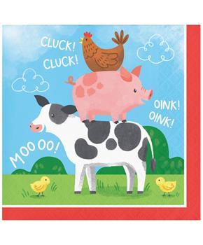 Farm Animals Beverage Napkins
