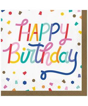 Birthday Confetti Happy Birthday Napkins