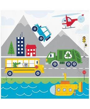 Transportation Time City Life Napkins, 48 ct