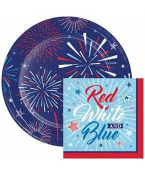 Patriotic Party Plates and Napkins Kit