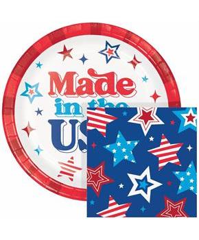 Patriotic Proud Plates and Napkins Kit